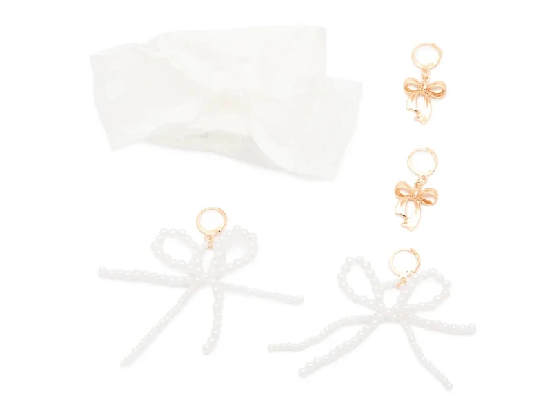 Bow Mesh Shoe Charms & Laces - 6 Pack