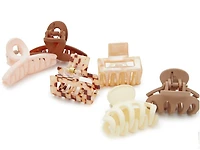 Assorted Shape Neutral Claw Hair Clip Set - 6 Pack