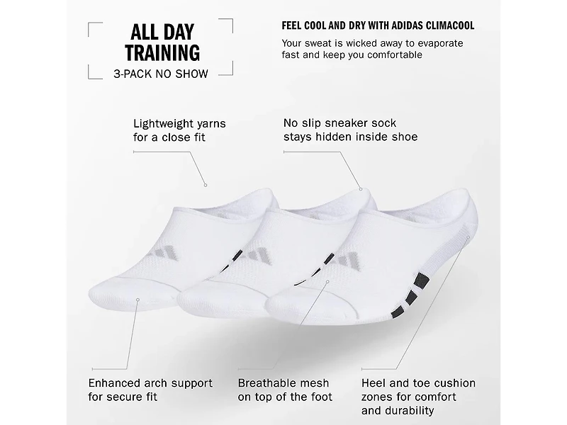 All Day Training Super Men's No Show Socks