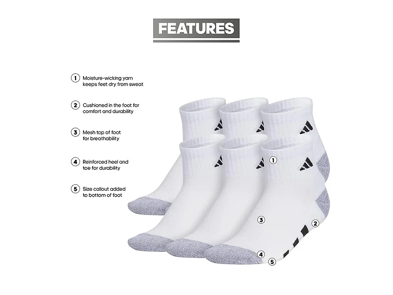 Cushioned Kids' Ankle Socks - 6 Pack