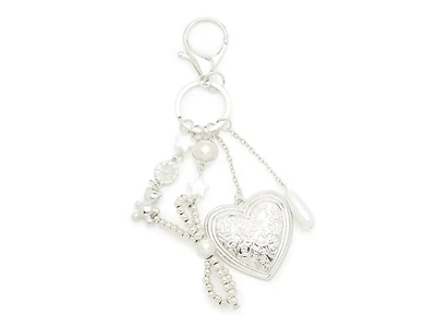 Silver Heart Bag Charm