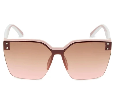 Rimless Shield Oversized Sunglasses