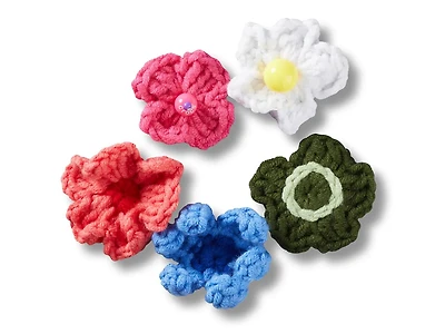 Crochet Floral Jibbitz Set - 5 Pack
