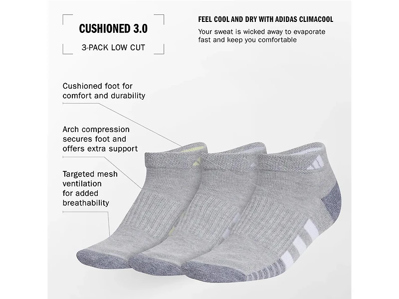 Cushioned 3.0 Women's No Show - 3 Pack