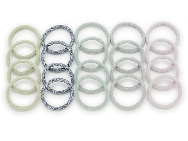 Seamless Shimmer Hair Ties - 20 Pack