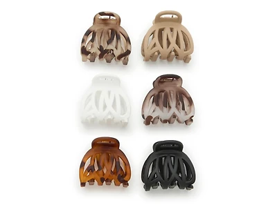 Open Weave Hair Clip Set - 6 Pack