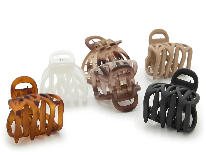 Open Weave Hair Clip Set - 6 Pack