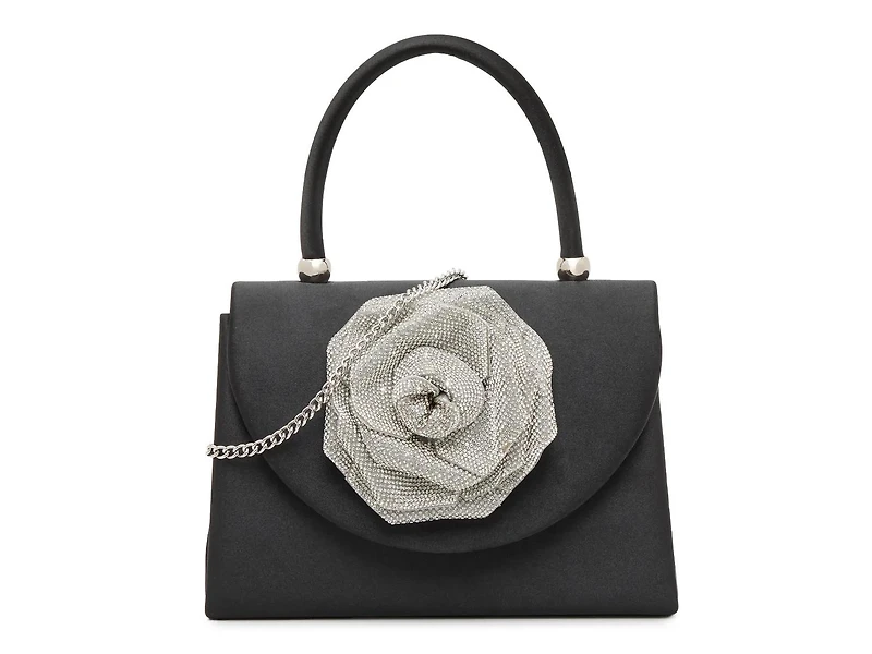 3D Flower Satin Satchel
