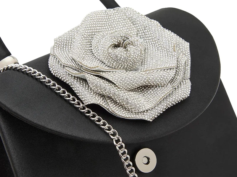 3D Flower Satin Satchel