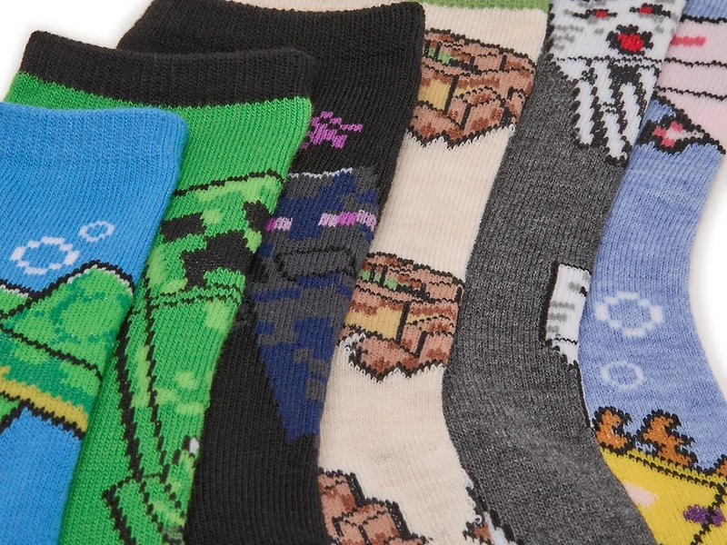 Minecraft Kids' Crew Socks - 6 Pack