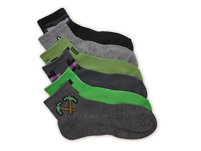 Minecraft Kids' Ankle Socks - 6 Pack