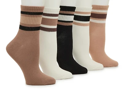 Neutral Varsity Women's Quarter Socks - 5 Pack