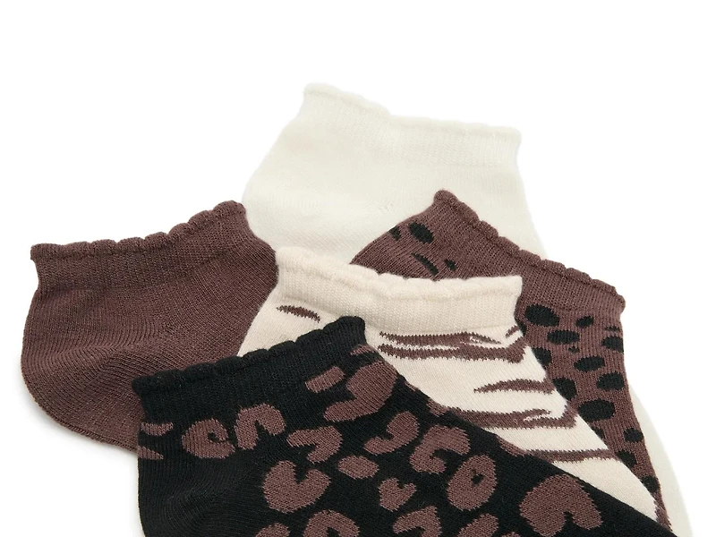 Animal Print Women's No Show Socks - 5 Pack