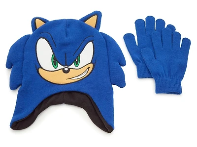 Sonic Earflap Kids' Beanie & Glove Set