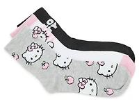 Hello Kitty Kids' Mid Crew Socks - 3 Pack