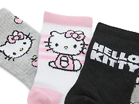 Hello Kitty Kids' Mid Crew Socks - 3 Pack