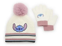 Disney Stitch Kids' Pom Pom Beanie & Gloves Set