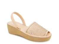 Fine Glass Wedge Sandal