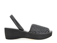 Fine Glass Wedge Sandal