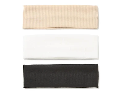 Assorted Ribbed Headband Set - 3 Pack