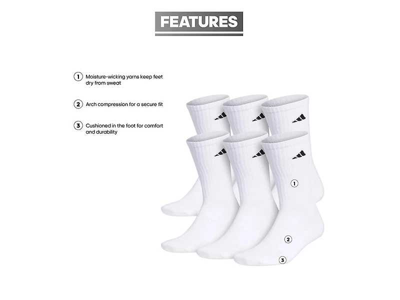 Athletic Cushioned Men's Crew Socks