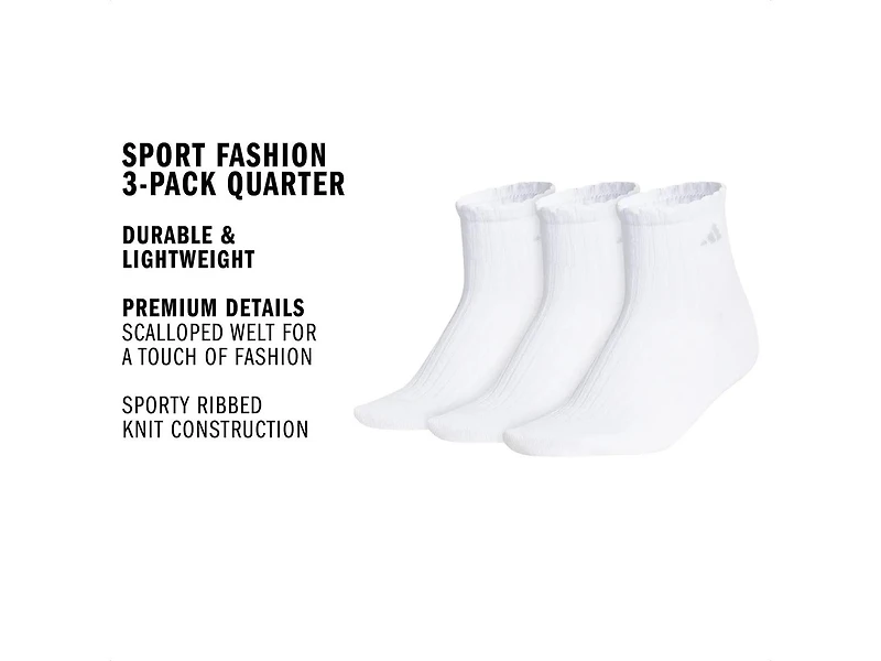 Sport Fashion Women's Quarter Socks - 3 Pack
