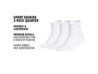 Sport Fashion Women's Quarter Socks - 3 Pack