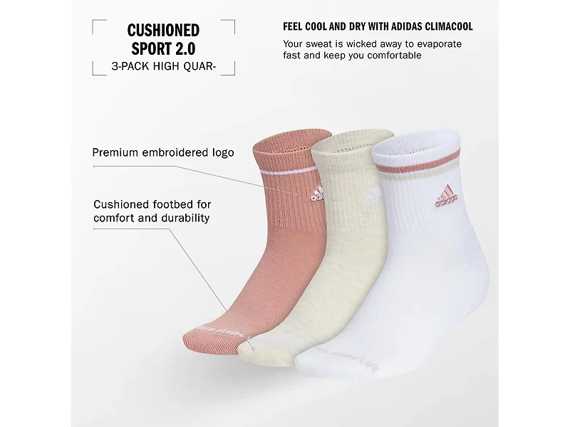 Cushioned Sport Women's High Quarter Socks