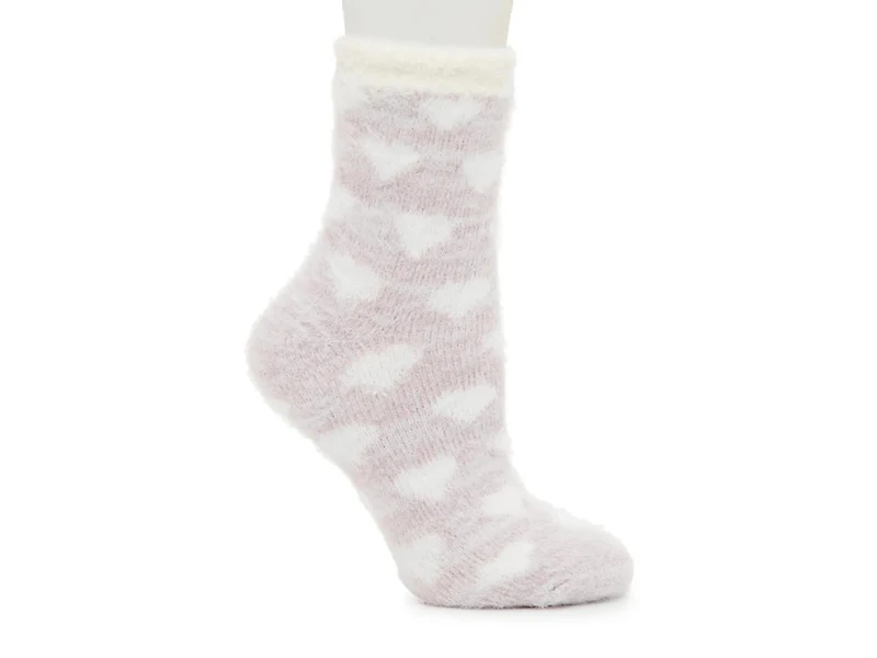 Cozy Lodge Mink Heart Women's Crew Socks