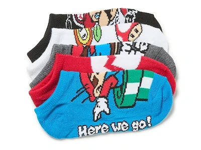 Super Mario Kids' No Show Socks - 5 Pack