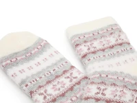 Cozy Lodge Fairisle Mink Women's Crew Socks