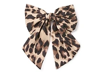 Leopard Satin Hair Bow