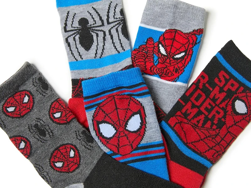 Spider-Man Kids' Crew Socks - 5 Pack
