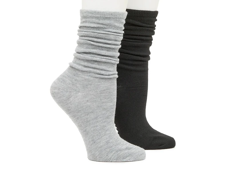 Solid Slouch Women's Crew Socks - 2 Pack
