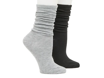Solid Slouch Women's Crew Socks - 2 Pack