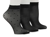 Sheer Dot Women's Ankle Sock Set