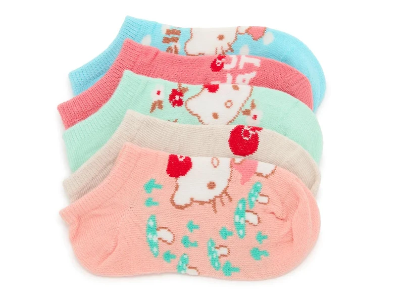 Hello Kitty Toddler No Show Socks - 5 Pack