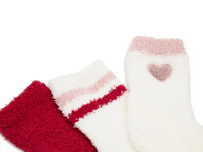 Cozy Lounge Heart Women's Crew Socks - 3pk