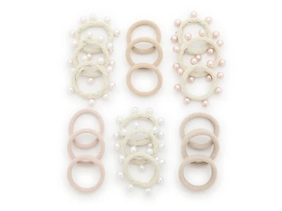 Faux Pearl Hair Tie Set - 20 Pack