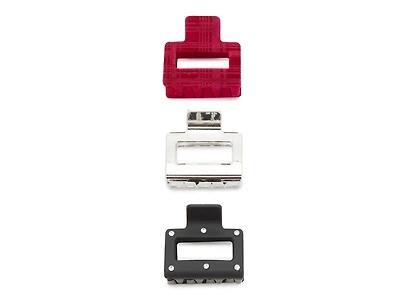 Square Claw Hair Clip Set - 3 Pack