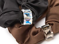 Satin Jeweled Scrunchie Set - 2 Pack