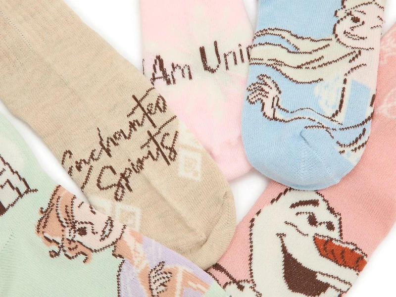 Disney Frozen Kids' Crew Socks - 5 Pack