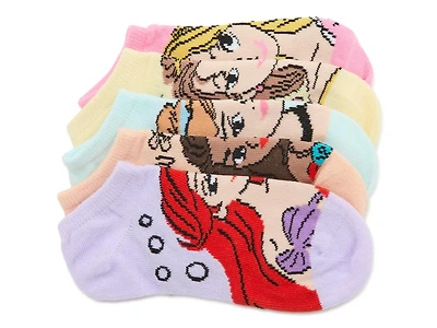 Disney Princess Kids' No Show Socks - 5 Pack