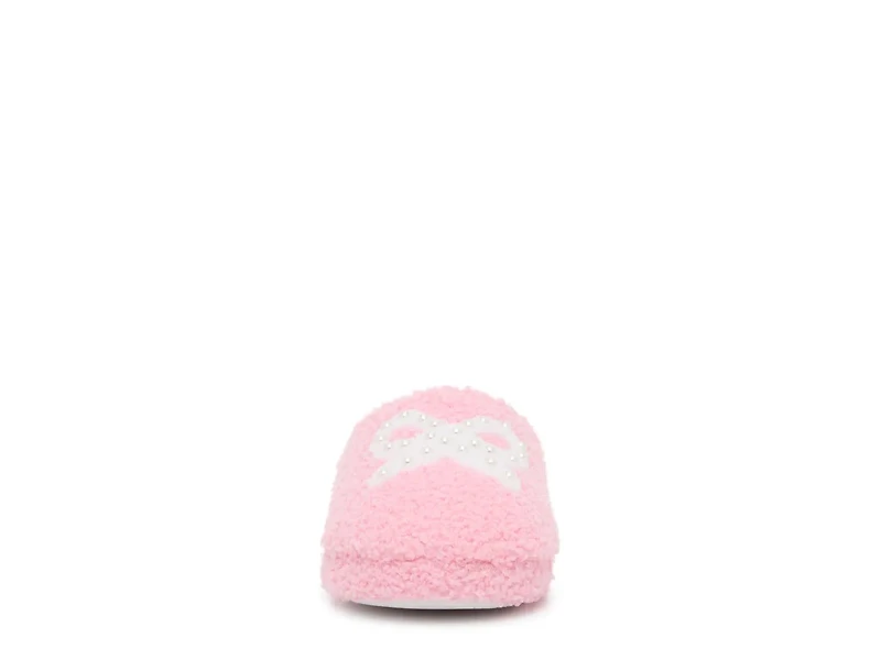 Bow Pearl Plush Slipper - Kids'