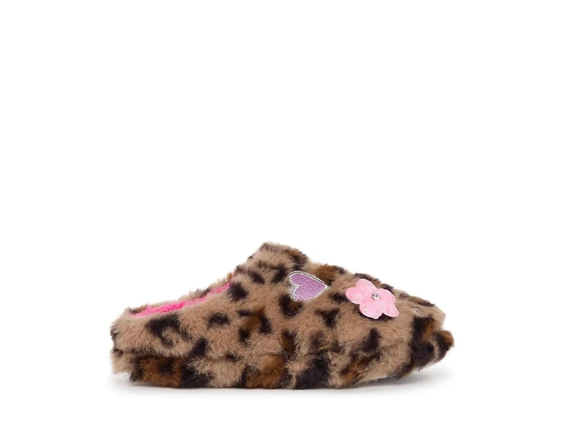 Butterfly Applique Leopard Slipper - Kids'