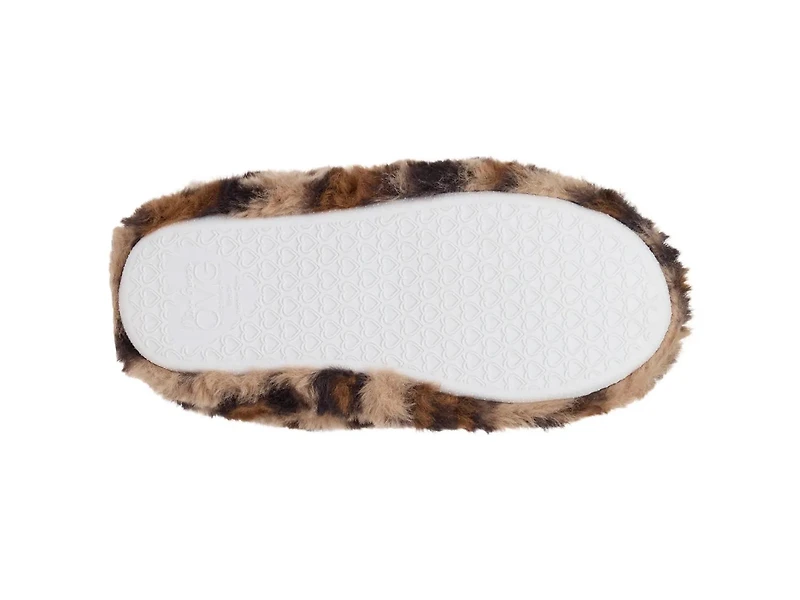 Butterfly Applique Leopard Slipper - Kids'