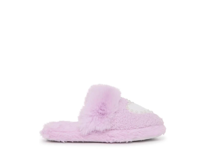 Heart Pearl Plush Slipper - Kids'
