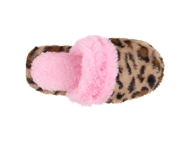 Leopard Gem Plush Slipper - Kids'