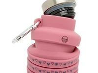 Collapsible 17-Oz. Heart Print Water Bottle