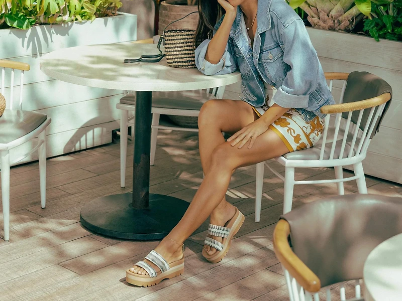 Banded Horizon Platform Sandal